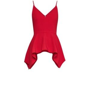 BCBGMAXAZRIA women’s peplum red top sleeveless M